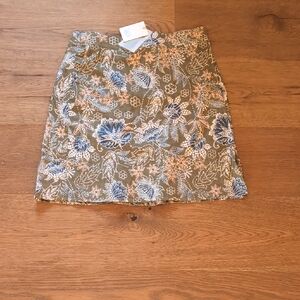 Ripskirt Hawaii Floral Mini Skirt - Olive and Blue